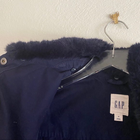 GAP removable faux fur military jacket SZ M - Picture 9 of 15